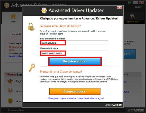 driver updater registration key